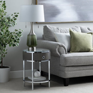 Crestview Collection Transitional Table Lamp - Elegant Deep Green Faceted Glass With Brushed Nickel Accents & Twin Pulls   Cvazbs111