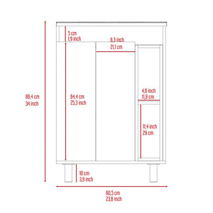 English Elm Palmer 24" Free Standing Vanity Cabinet White - Modern Minimalist Drop-In Sink Base, Open Cubby Storage, CARB Compliant B128S00073