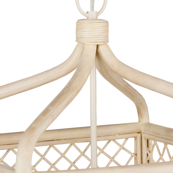 Wanstead Lantern - Handcrafted Wicker Pendant Light with Adjustable Height, Coastal Elegance & Style