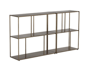Sunpan Eiffel Low Bookcase - Stylish Iron Design with Anti-Tipping Kit for Modern Living and Office Spaces Small - 23.75W x 12D x 31H