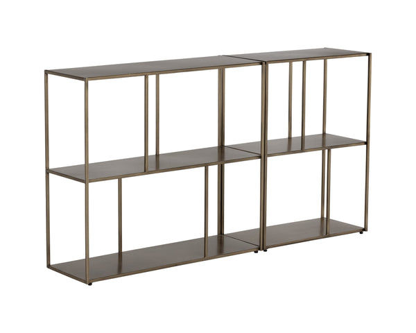 Sunpan Eiffel Low Bookcase - Stylish Iron Design with Anti-Tipping Kit for Modern Living and Office Spaces Small - 23.75W x 12D x 31H