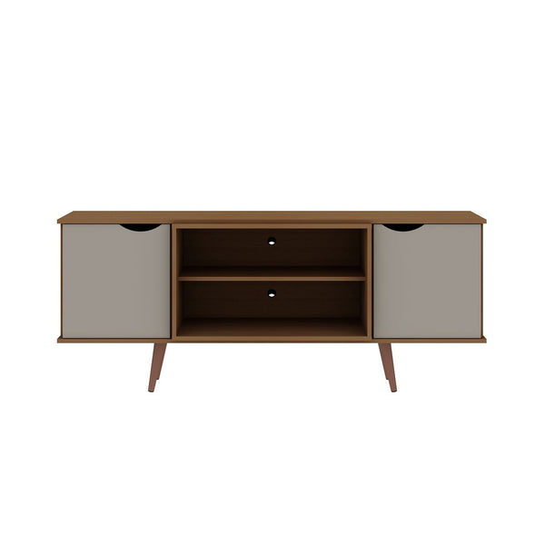 Manhattan Comfort Hampton Mid-Century Modern TV Stand Off White and Maple Cream 17PMC11