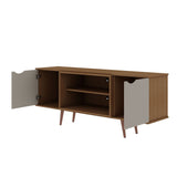 Manhattan Comfort Hampton Mid-Century Modern TV Stand Off White and Maple Cream 17PMC11