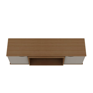 Manhattan Comfort Hampton Mid-Century Modern TV Stand Off White and Maple Cream 17PMC11