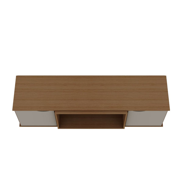 Manhattan Comfort Hampton Mid-Century Modern TV Stand Off White and Maple Cream 17PMC11