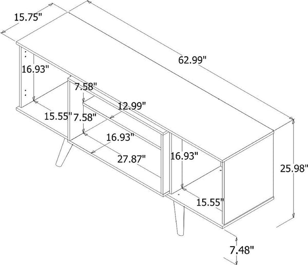 Manhattan Comfort Hampton Mid-Century Modern TV Stand White 17PMC1