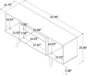 Manhattan Comfort Hampton Mid-Century Modern TV Stand Off White 17PMC6