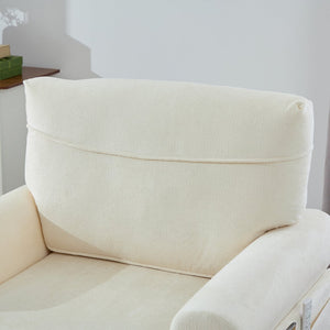 English Elm Modern Chenille Recliner Chaise Lounge Sofa Chair with High-Resilience Foam, Wide Seat, 550lb Capacity Beige W395P371331