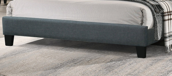 English Elm Modern Upholstered Queen Bed with Tufted Linen-Like Headboard, Slat Support, Contemporary Design Charcoal 67 L x 39 W x 5 H B011P243654