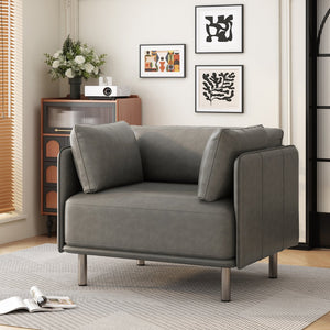 English Elm Christopher Knight Home® - 39" Vintage Grey Faux Leather Lounge Chair - Stylish Comfort For Living Room, Bedroom & Office Spaces N767P208310D