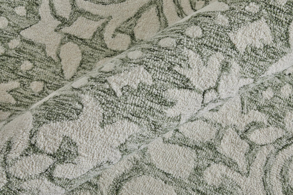 Feizy Rugs Belfort Hand-tufted Wool Rug In Classic Colors - Elegant Floral & Geometric Designs For Timeless Style Ivory,Green Wool 8698a28fgrn000f00