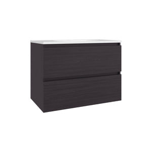 English Elm Bathroom Vanity with Sink Engineered Wood, Single Drawer Storage, Compact Modern Minimalist Design Black 36.22 L x 22.83 W x 13.39 H B097P350334