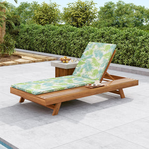 English Elm Christopher Knight Home® - Lounge Chaise Set - Acacia Wood With Water-Resistant Cushions, 4-Position Recline & Stylish Design N770P253442T_N770P253018L