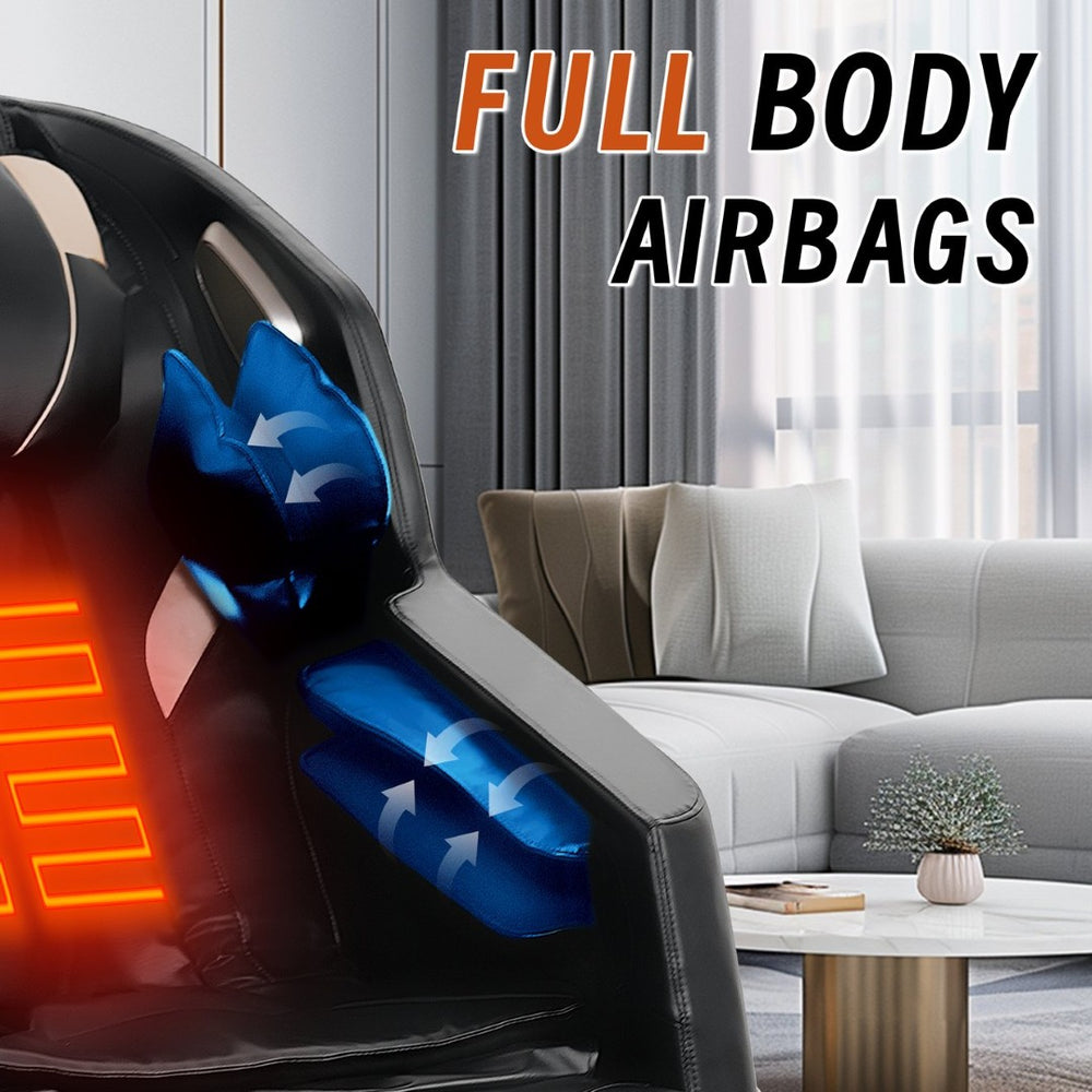 English Elm Massage Chair Zero Gravity Recliner with Air Pressure Bluetooth Speakers Lumbar Heat W1875P448336