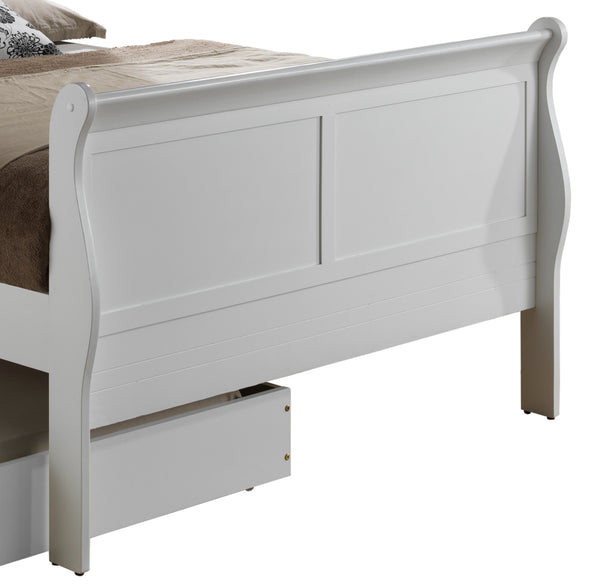 English Elm Charming Full Trundle Bed White — Durable Particle Board, Space-Saving Slide-Out Guest Bed, 87"D B078S00386
