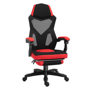English Elm Vinsetto Ergonomic Home Office Chair with Mesh Back, Lumbar Support, Recline to 135° & Wheels Red W2225P250022