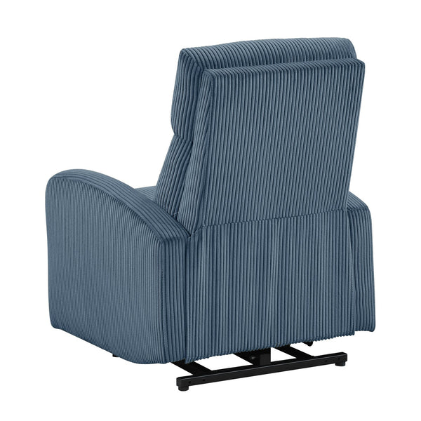 English Elm Contemporary Power Lift Chair Recliner with Plush Corduroy, Foam-Over-Coil Support & Side Pocket Blue 31 L x 29 W x 24 H B011P395833