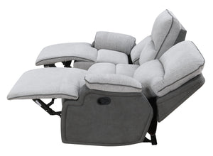 English Elm Steve Silver - Cyprus Plush Recliner Sofa Gray Two-Tone Cloud & Shadow Grey Fabric Pocketed Coil Memory Foam Comfort 85.5"L x 33.8"W x 29.5"H B081P157597