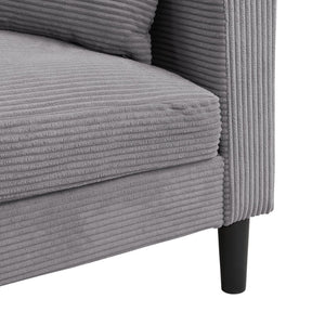 English Elm 57 Inch Compact Upholstered Loveseat with Hardwood Frame for Modern Living Spaces Light Gray W311P221207