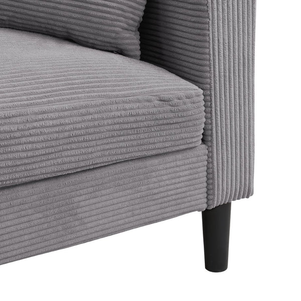 English Elm 57 Inch Compact Upholstered Loveseat with Hardwood Frame for Modern Living Spaces Light Gray W311P221207