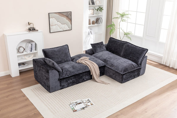 English Elm 103" Cloud Sectional Couch – L-Shape Chaise, Modern Boneless Modular Sofa For Cozy Living Spaces W1170S00041