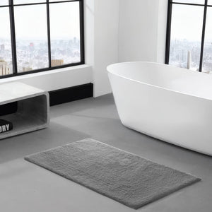 English Elm 1PC Plush 24x72 Bath Rug for Tub & Bathroom Floor - Ultra-Absorbent Polyester, Non-Slip Backing Grey 6.2 L x 24.8 W x 10.63 H B035P341132