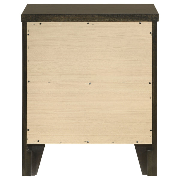 English Elm Clement Dark Cocoa Two-Drawer Nightstand with Brushed Nickel Hardware, Sturdy Wood, Versatile Style (26.25"H) B062P375568