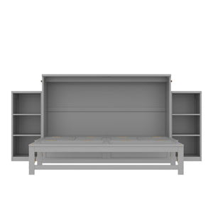 English Elm Queen Murphy Bed With Stylish Storage Drawers & Shelves - Perfect For Compact Spaces & Guest Rooms! W1580S00256-GIGA
