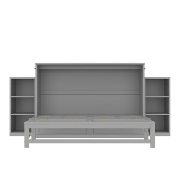 English Elm Queen Murphy Bed With Stylish Storage Drawers & Shelves - Perfect For Compact Spaces & Guest Rooms! W1580S00256-GIGA