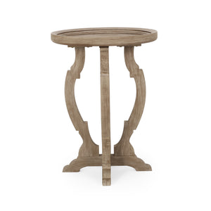 English Elm Christopher Knight Home® - End Table - French Country Charm With Hourglass Design, Distressed Wood Look For Any Living Space N771P239466K