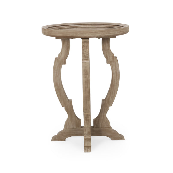 English Elm Christopher Knight Home® - End Table - French Country Charm With Hourglass Design, Distressed Wood Look For Any Living Space N771P239466K