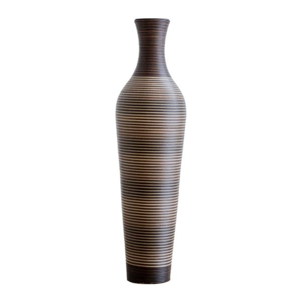 English Elm 39.4" Handcrafted Pvc Floor Vase Textured Brown Gradient Boho Entryway Accent W2796P446192