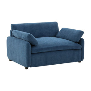English Elm 50*43" Oversized Chenille Armchair Deep Lounge Seat Modern Minimalist Living Room Chair Blue N723S5042P