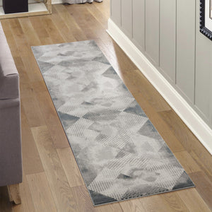 English Elm Geometrix Modern Gray Area Rug 2Ft 7In X 9Ft 10In – Soft, Durable, Pet-Friendly For High-Traffic Areas B186P316833