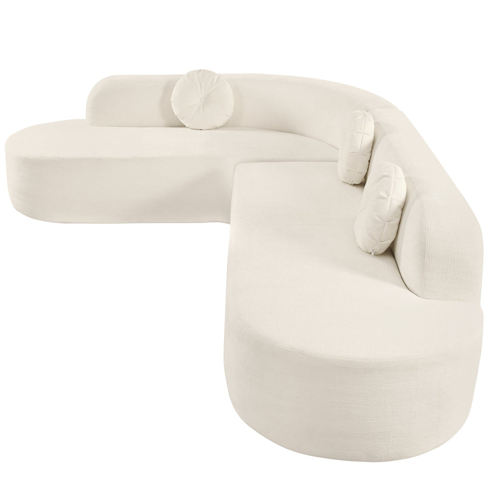 English Elm Christopher Knight Home® - Mirod 122" Extra Large Sectional Sofa with Chenille Upholstery, Tufted Seats & 3 Round Pillows Beige N760S0000040A