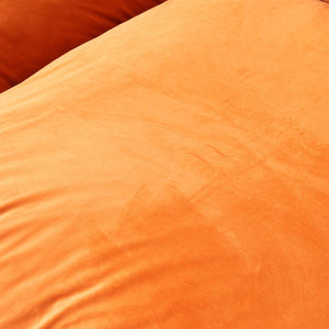 English Elm Sky Cloud Sectional Sofa with Cloud-Like Comfort, Modular L-Shaped Velvet Seating, Removable Covers, Storage Ottoman Orange B341S00020