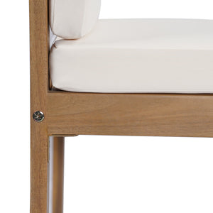 English Elm Christopher Knight Home® - Outdoor Acacia Wood Barstool set brings rustic-modern charm, durable solid wood, water-resistant cushions, easy assembly Light beige,Light Brown 43 L x 24.25 W x 11.5 H N776P285374L