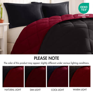 JLA Home Madison Park Essentials - 3M Scotchgard Diamond Quilting Comforter Set — Reversible Microfiber, Down-Alternative Warmth & Stain Control 94 L x 68 W x 1.5H BASI10-0601