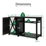 English Elm Heavy Duty 55-75 Gallon Aquarium Stand With Power Outlets, Cabinet For Fish Tank Accessories Storage - Metal Fish Tank Stand Suitable For Fish Tank, Turtle Tank, 860Lbs Capacity, Black