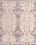 Unique Loom Deepa Babble Machine Made Abstract Rug Ivory, Blue/Ivory/Gold/Light Blue/Purple 7' 10" x 9' 8"
