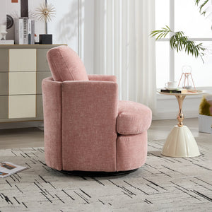 English Elm swivel Chenille Upholstered Office Chair with Metal Turntable, Breathable Durable Wood Frame for Comfort and Style Pink W2120P322756