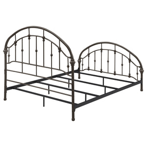 English Elm Juneau Dark Bronze Metal Queen Bed Frame with Vintage Charm, Open Slat Design & Sturdy Six-Leg Support B062P331062