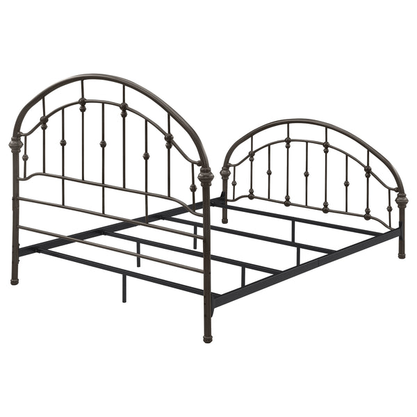 English Elm Juneau Dark Bronze Metal Queen Bed Frame with Vintage Charm, Open Slat Design & Sturdy Six-Leg Support B062P331062