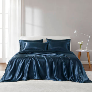 English Elm Satin Luxury Sheet Set For California King Bed - Silky Smooth, Easy Care, Elegant All-Season Comfort B035P294490-GIGA