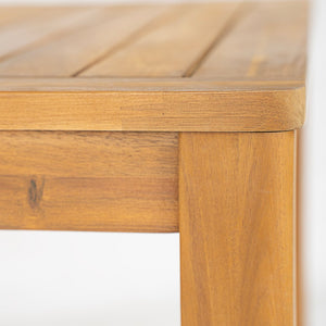 English Elm Patio Acacia Wood Rectangular Dining Table Seats 6 with Umbrella Hole Outdoor N772P378178T