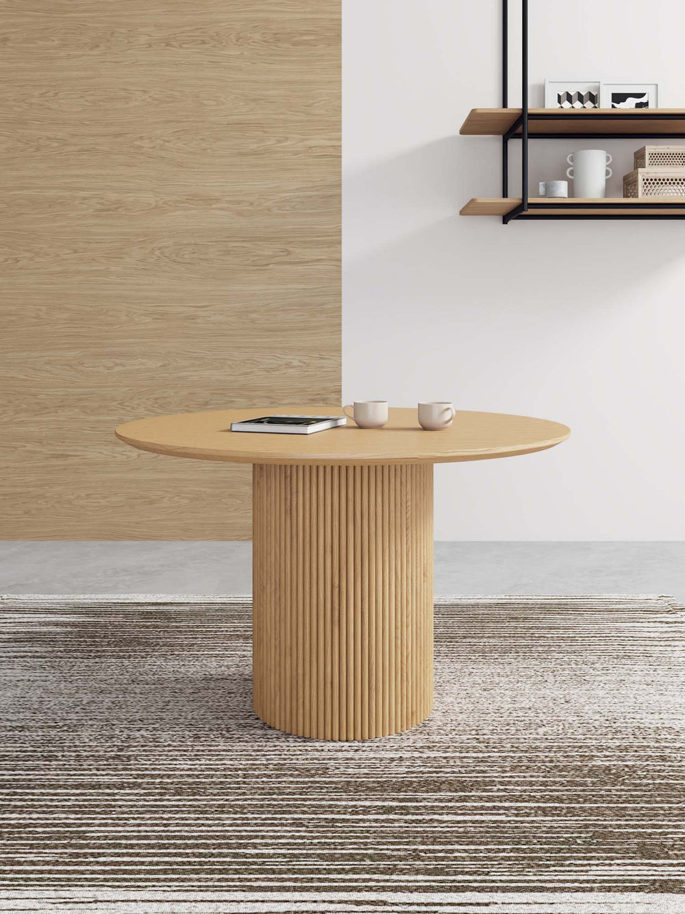 English Elm Hathaway 47" Round Dining Table - Elegant Natural Solid Wood For Cozy Spaces & Modern Aesthetic B365S00095