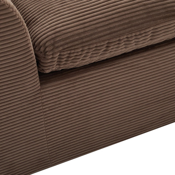English Elm UNITED Cloud Couch Modular Sectional Sofa with Corduroy Cover, Ergonomic 2-Seater, No Assembly Needed Brown W1568P371124
