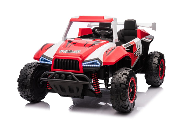 English Elm 24v Two Seater Kids Utv 800w 4x4 Off Road Ride on with Full Suspension Remote White+Red W1620P328746