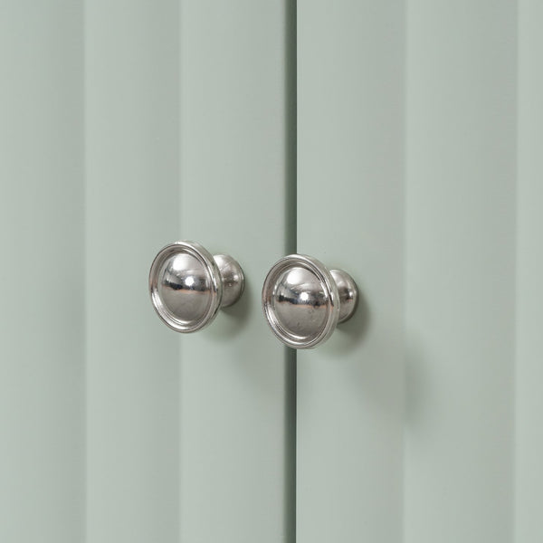 English Elm U_STYLE Four-Door Sideboard with Wavy Panel Doors, Cylindrical Wood Legs, Sleek Metal Handles, 67" länge Light Green N711P186790C