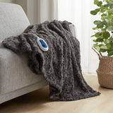 Beautyrest Zuri Glam/Luxury Oversized Faux Fur Heated Throw BR54-4181 Dark Grey